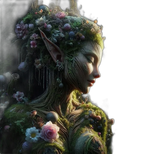 crown, dress, creature, face transparent PNG cut-out