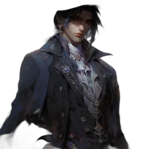jacket, staff, face, weapon transparent PNG cut-out