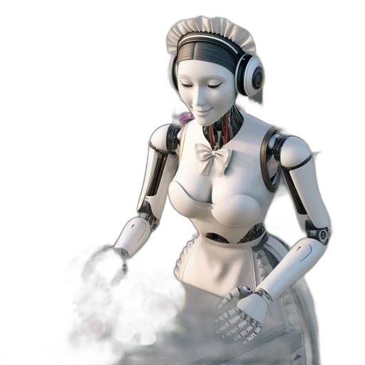 robot, concept art, 3d render, cyberpunk transparent PNG cut-out