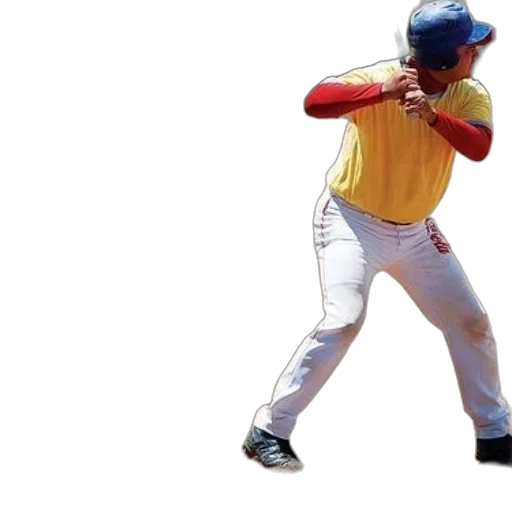 baseball, player, yellow, shirt transparent PNG cut-out