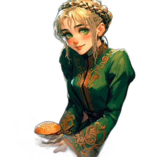 food, dress, staff, jewelry transparent PNG cut-out