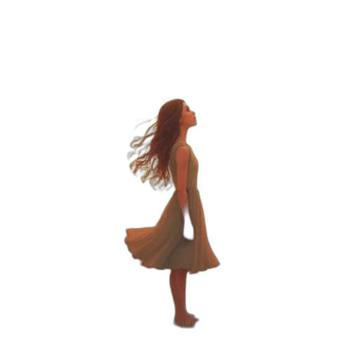 dress, hair, creature, pixel art transparent PNG cut-out