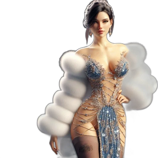 dress, concept art, fantasy art, 3d render transparent PNG cut-out