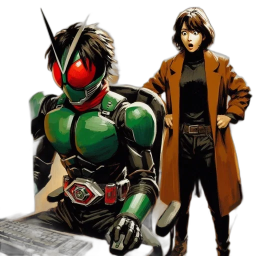 jacket, robot, concept art, comic book art transparent PNG cut-out