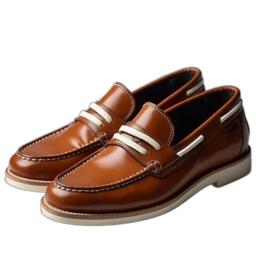 shoes, photorealistic, pair, brown transparent PNG cut-out