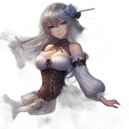 dress, dragon, sword, staff transparent PNG cut-out