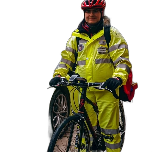 jacket, staff, person, stands transparent PNG cut-out