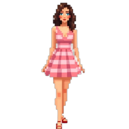 dress, pixel art, cartoon, concept art transparent PNG cut-out