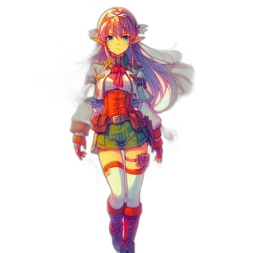 dress, jacket, weapon, staff transparent PNG cut-out