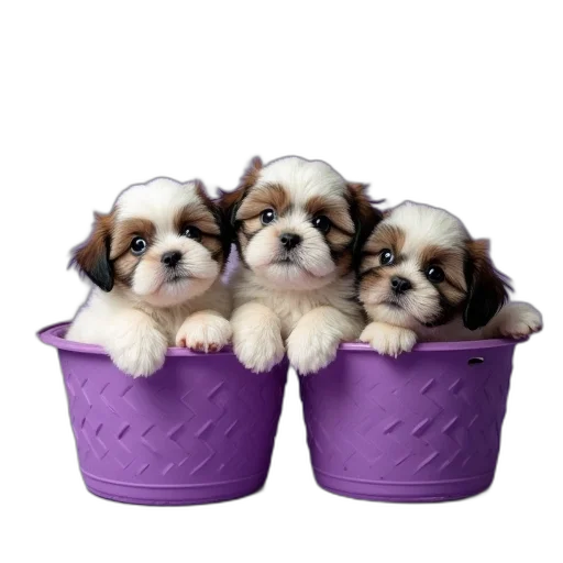 photorealistic, shih, tzu, puppies transparent PNG cut-out