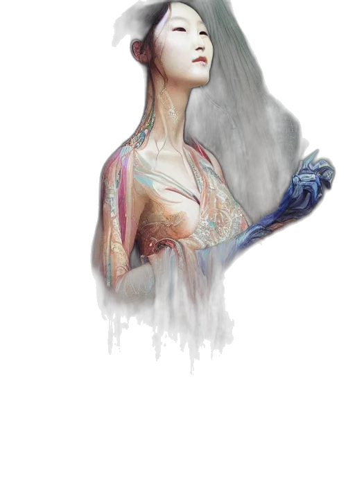 dress, face, jewelry, dragon transparent PNG cut-out