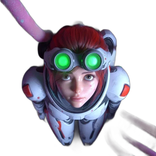 robot, staff, face, weapon transparent PNG cut-out
