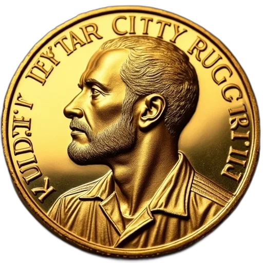 photorealistic, gold, kruger, coin transparent PNG cut-out
