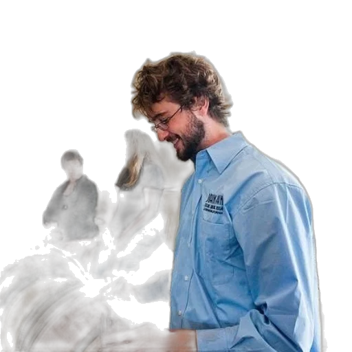 staff, jacket, hair, robot transparent PNG cut-out