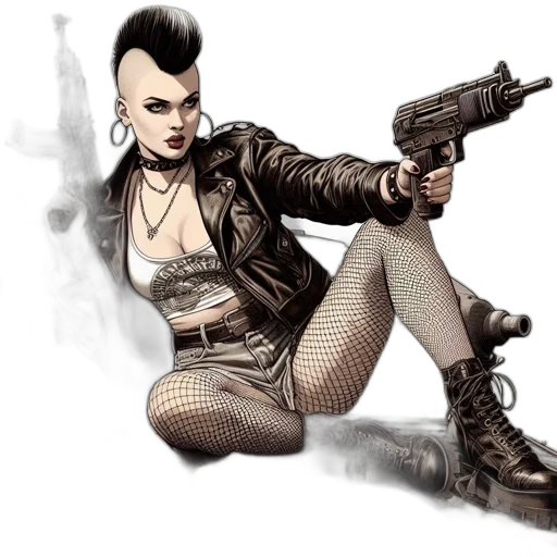 weapon, comic book art, concept art, cyberpunk transparent PNG cut-out