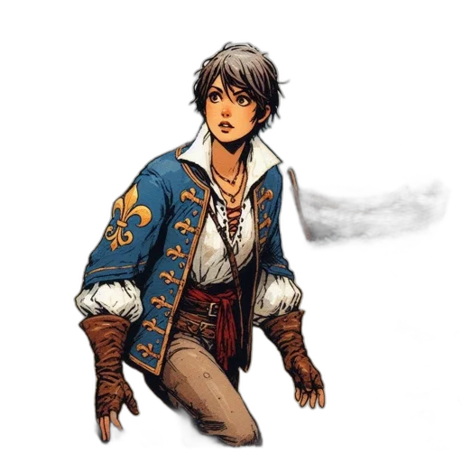 jacket, staff, sword, concept art transparent PNG cut-out