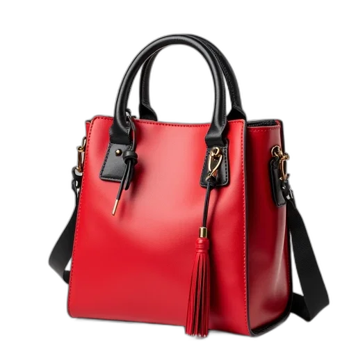red, white, black, bag transparent PNG cut-out