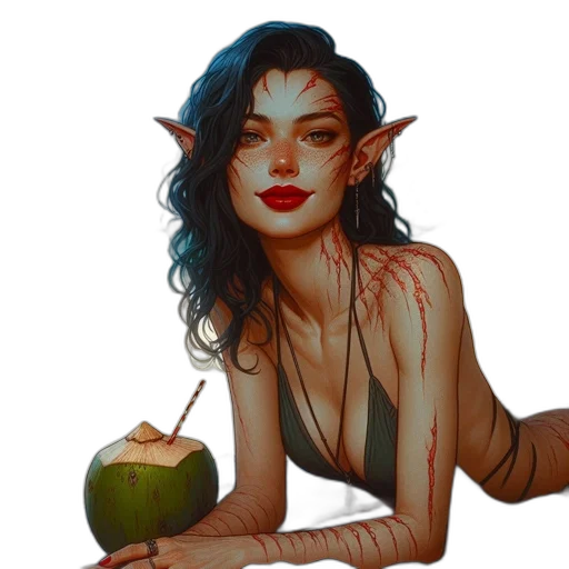 staff, face, jewelry, fantasy art transparent PNG cut-out