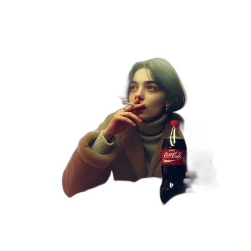 bottle, jacket, food, face transparent PNG cut-out