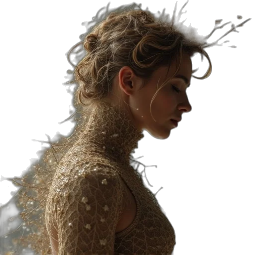 hair, dress, crown, jewelry transparent PNG cut-out