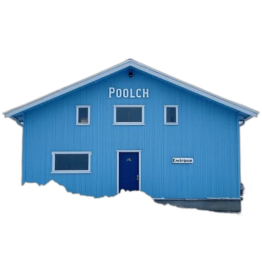 building, 3d render, concept art, blue transparent PNG cut-out