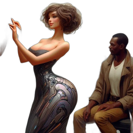 dress, concept art, comic book art, fantasy art transparent PNG cut-out