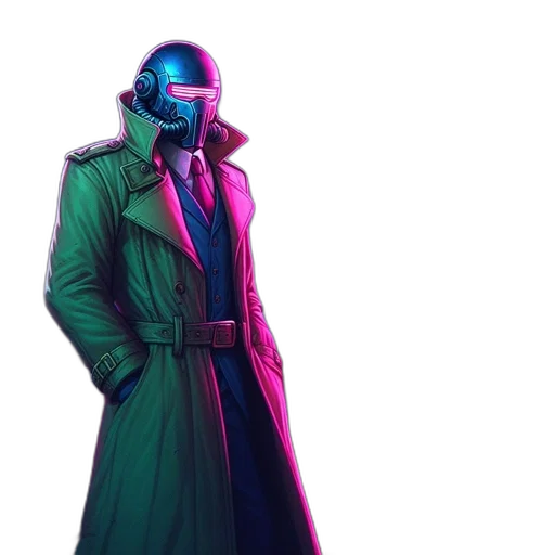 jacket, mask, robot, staff transparent PNG cut-out
