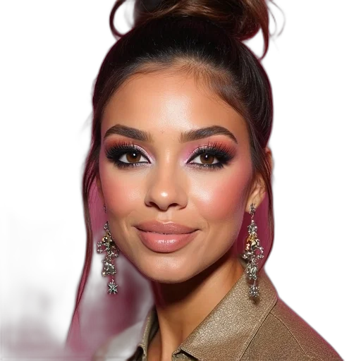 face, hair, jewelry, photorealistic transparent PNG cut-out