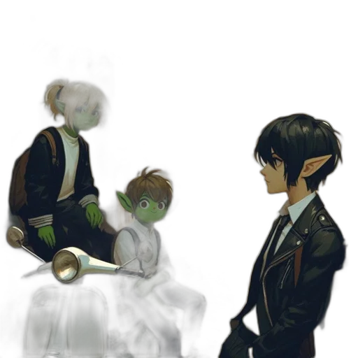 jacket, robot, concept art, watercolor transparent PNG cut-out