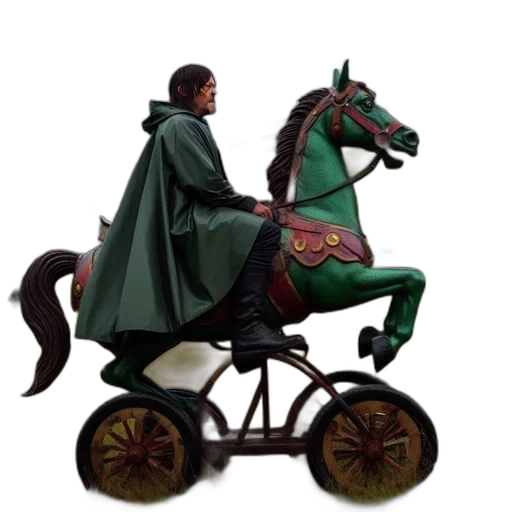 dragon, staff, sword, jacket transparent PNG cut-out