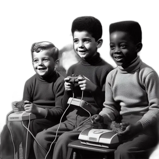 group, boys, play, video transparent PNG cut-out