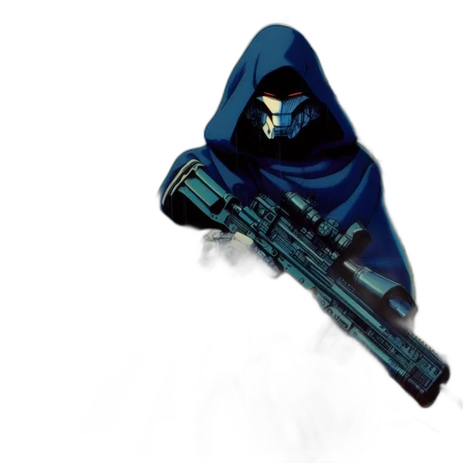 weapon, mask, jacket, staff transparent PNG cut-out