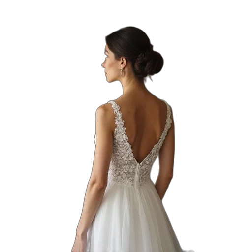 dress, photorealistic, bridesmady, gets transparent PNG cut-out