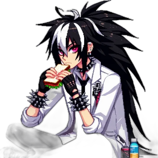 food, staff, pixel art, vaporwave transparent PNG cut-out
