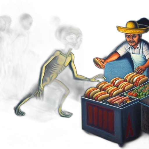 food, robot, concept art, watercolor transparent PNG cut-out