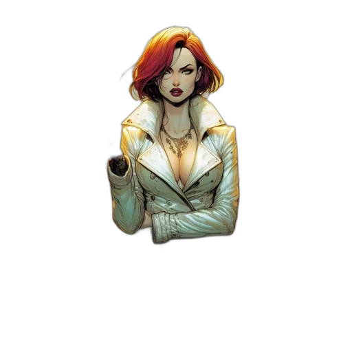 staff, jewelry, jacket, comic book art transparent PNG cut-out