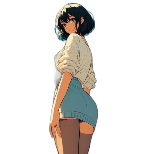 dress, jacket, staff, weapon transparent PNG cut-out