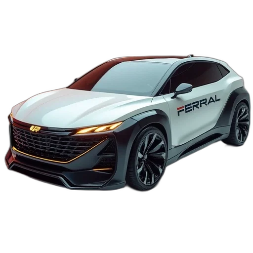 car, 3d render, photorealistic, second transparent PNG cut-out