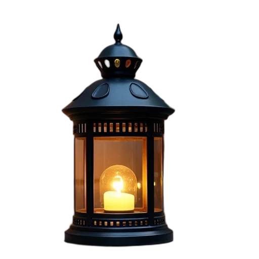 3d render, photorealistic, black, lantern transparent PNG cut-out