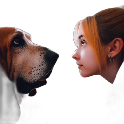 face, animal, photorealistic, oil painting transparent PNG cut-out