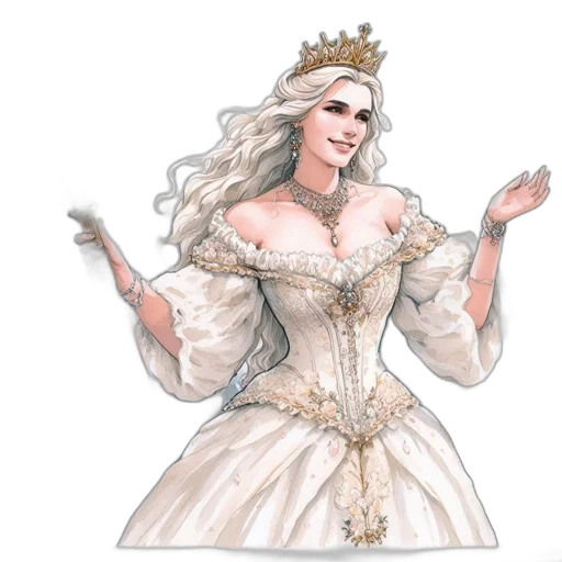 crown, dress, concept art, fantasy art transparent PNG cut-out