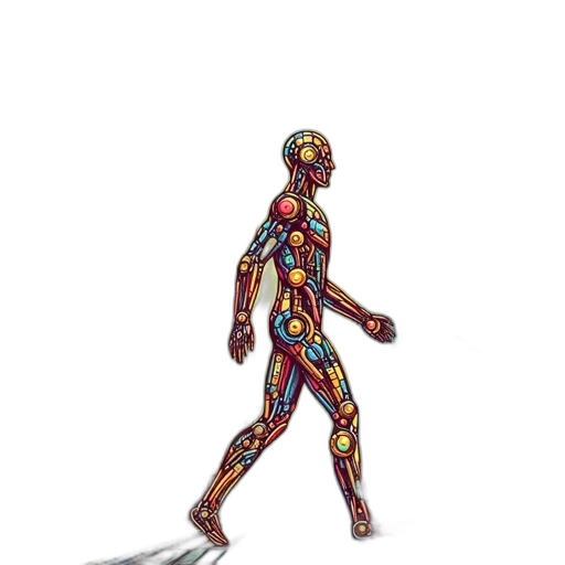 robot, concept art, pixel art, 3d render transparent PNG cut-out