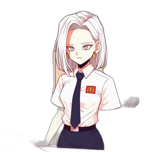 staff, robot, jacket, hair transparent PNG cut-out
