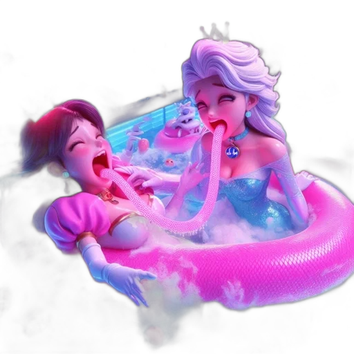 3d render, concept art, vaporwave, fantasy art transparent PNG cut-out