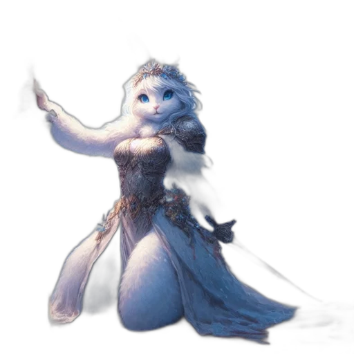 dress, dragon, staff, creature transparent PNG cut-out