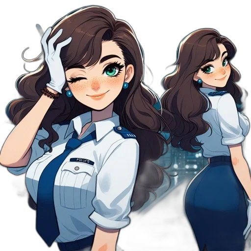 staff, dress, robot, anime transparent PNG cut-out