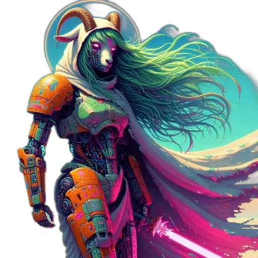 robot, mask, dress, sword transparent PNG cut-out
