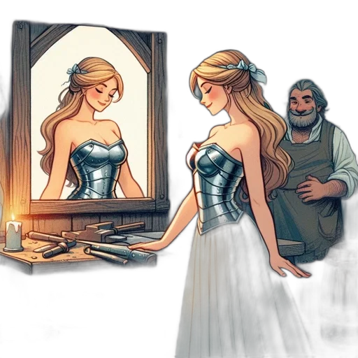 dress, concept art, comic book art, fantasy art transparent PNG cut-out