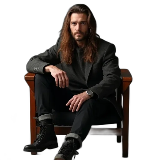 furniture, jacket, hair, staff transparent PNG cut-out
