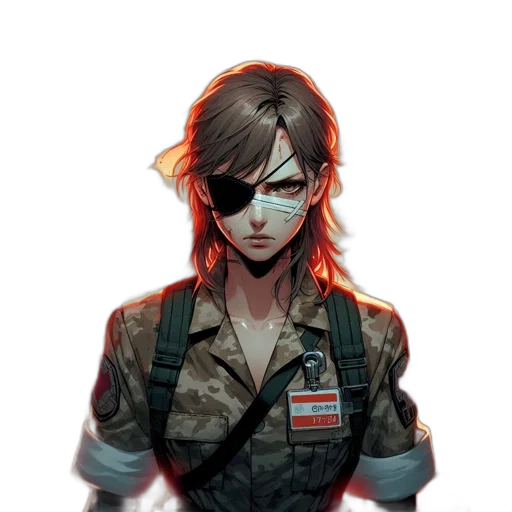 jacket, staff, weapon, face transparent PNG cut-out